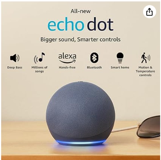Amazon Echo Dot 5th Gen in blue color