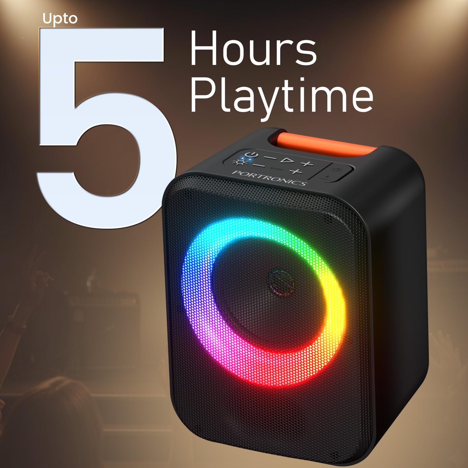 Portronics Apollo 30. Portronics 30W Apollo 30 Bluetooth Speaker with Wireless Karaoke Mic and RGB Lights
