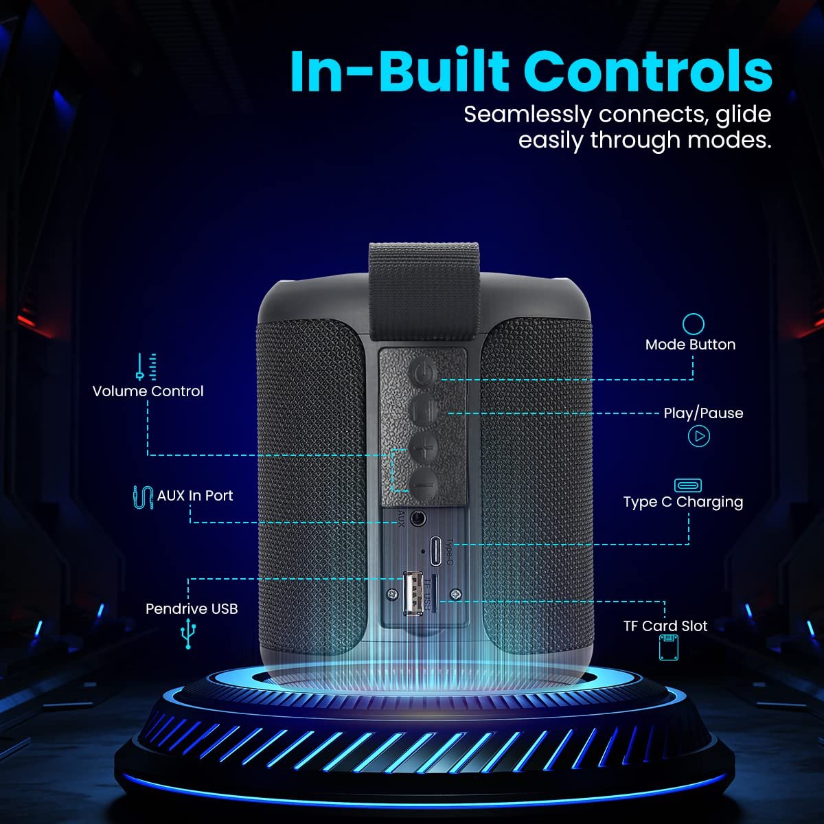 Portronics SoundDrum P Portronics SoundDrum P 20W portable Bluetooth speaker.