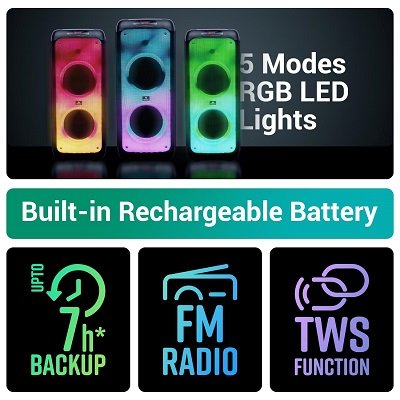 ZEBRONICS 120 Watts Party Speaker