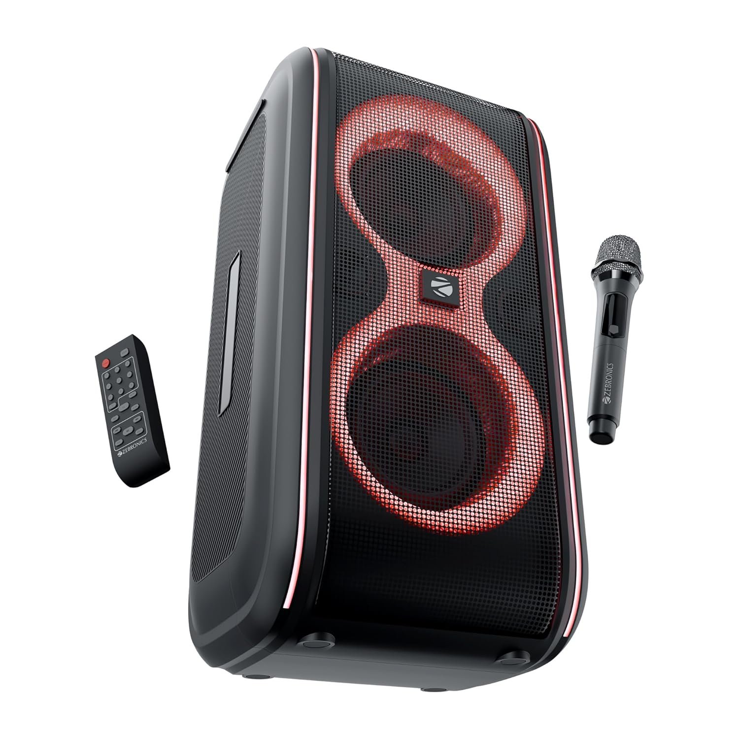 Zebronics Party Fyre 90. Zebronics Party Fyre 90 60W Bluetooth Party Speaker with RGB Lights and Wireless Mic