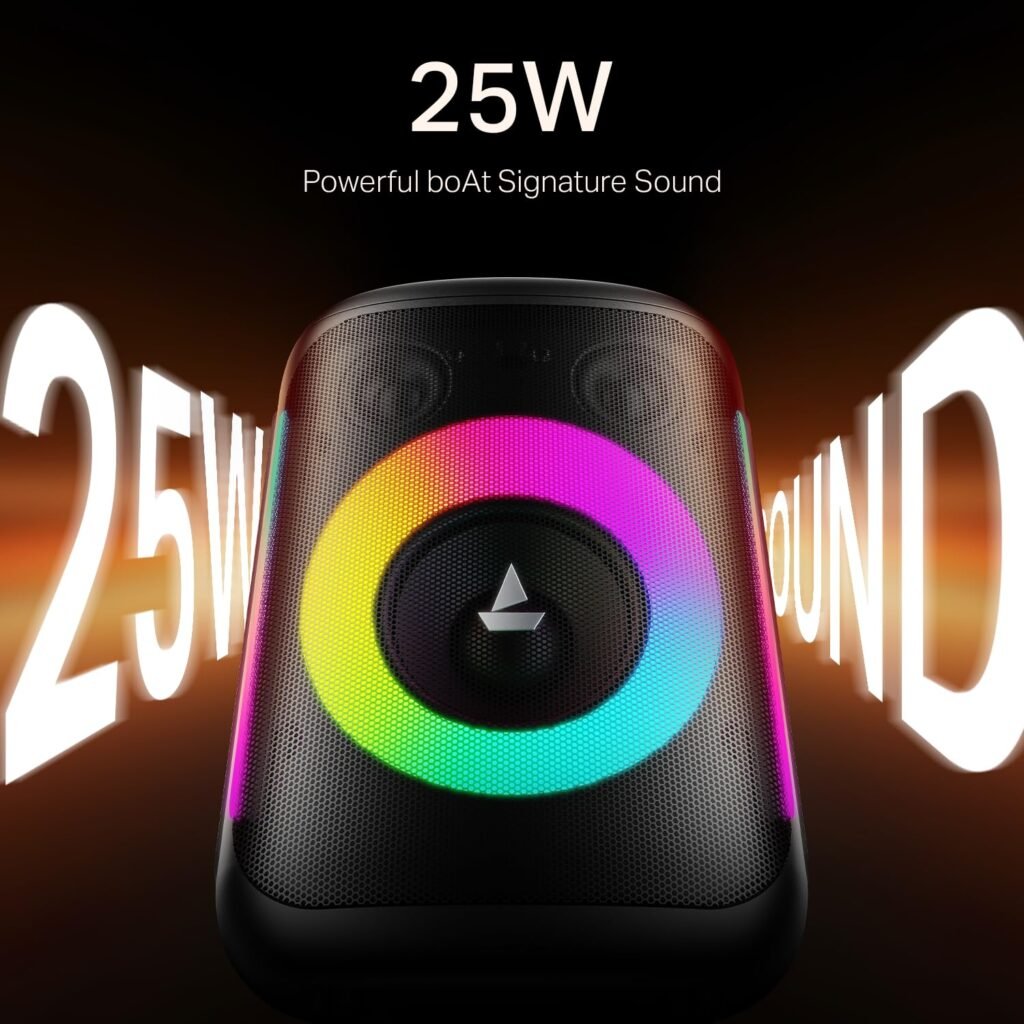 boAt PartyPal 30. boAt PartyPal 30 Bluetooth party speaker with RGB lights & karaoke mic