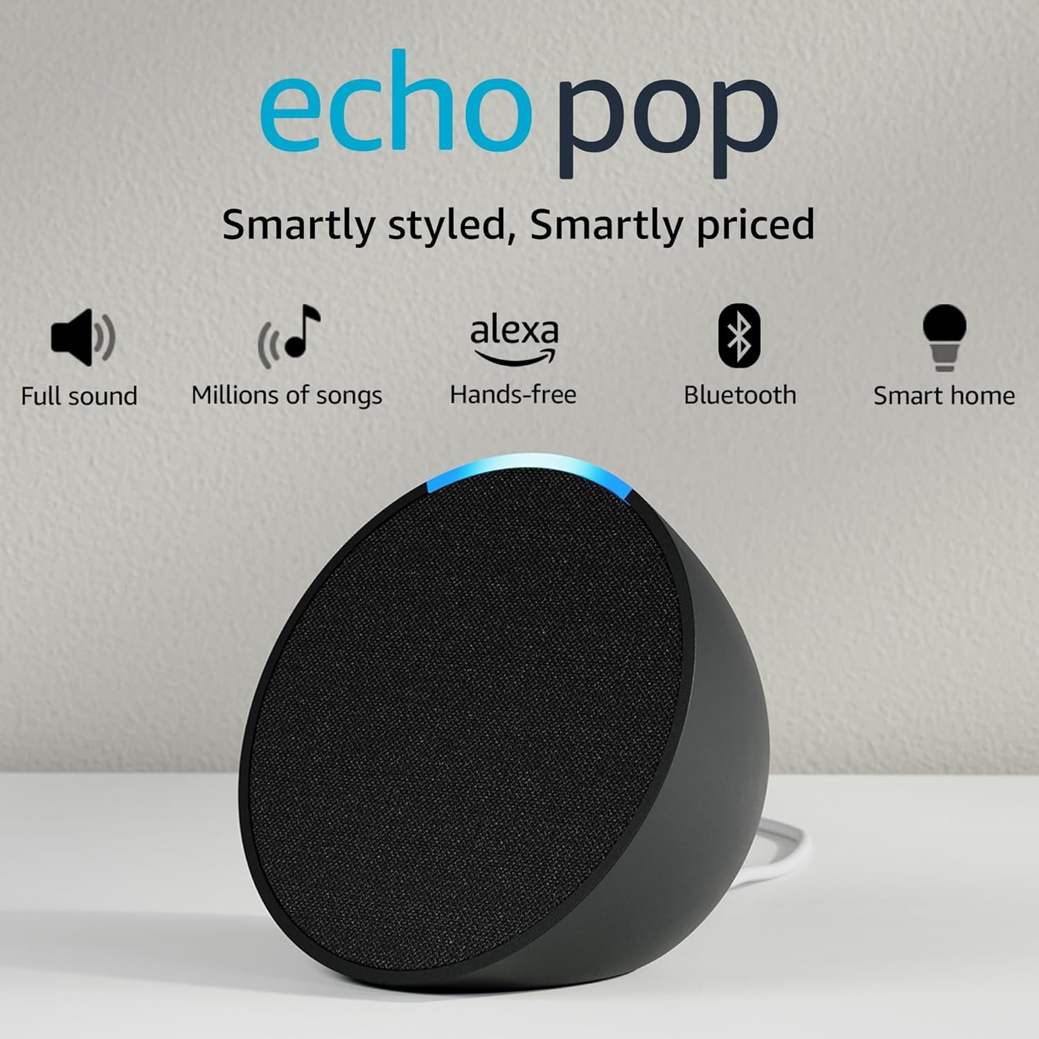 Echo Pop. Amazon Echo Pop smart speaker